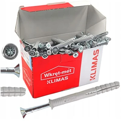 Image of Wkret Met Hex Bolts 6 x 60 mm, Class 8.8 Pack of 200, Suitable for Concrete, Solid Brick, Natural Stone