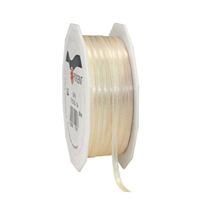 Image of C.E. Pattberg SATIN cream gift ribbon, 55 yards for Wrapping Gifts, 0.12 inches width, Ribbon Decorating &amp; Crafting, Decorative every occasion