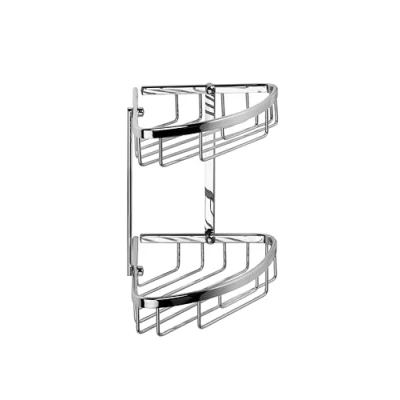 Image of Croydex Slimline Aluminium Two Tier Corner Basket Chrome (QM783841)
