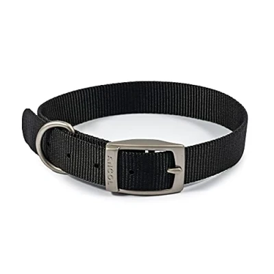 Image of Ancol Viva Lightweight Buckle Collar Black, Size 5 to fit 35 43cm , Weather Proof