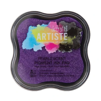 Image of Artiste Pigment Pearlescent Violent Ink Pad for Stamping, Embossing Powders, Crafting Supplies, Highly Pigmented Use with Clear Stamps, Rubber Pads are Safe Non Toxic Acid Free