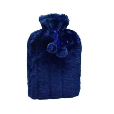 Image of Dark Blue 2L Hot Water Bottle &amp; Plush Faux Fur Cover By Ashley