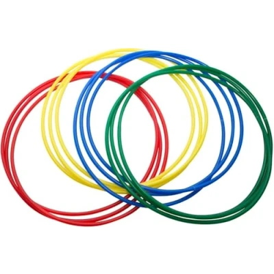Image of 4 Pack Multicolour Solid Plastic Hula Hoop Set for Kids &amp; Adults 55cm, 65cm, 75cm, Exercise, Dance, and Fitness Rings (65cm)