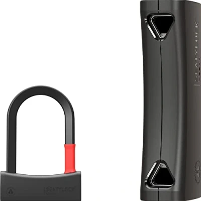 Image of SeatyLock Mason Bike U Lock Patented Heavy Duty Anti Theft Sold Secure Diamond Rated ULock High Security Bicycle with Key D for City Electic or Mountain Bikes and Scooters (5.5&quot;)