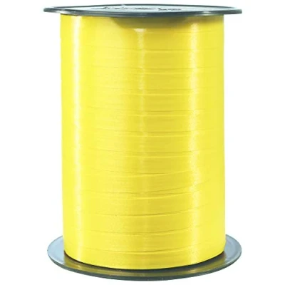 Image of Clairefontaine Ref 601715C Smooth Counter Ribbon Roll (Single Reel) 7mm x 500m Length Roll, 11.7 9.5cm Spool Suitable for Gift Wrapping &amp; Crafting Lemon Yellow
