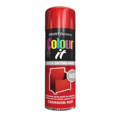 Image of AlezyB 4 x Crimson Red All Purpose Aerosol Spray Paint 250ml. Excellent Coverage, Quick &amp; Fast Drying for interior exterior Multipurpose Metal Plastic Wood Glass.
