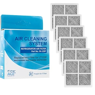 Image of ACE+ FA 120F Refrigerator Air Filter Compatible with LG Pure N Fresh ADQ73214405 ADQ73214404 ADQ73214408 Antibacterial Pur (Pack of 6)
