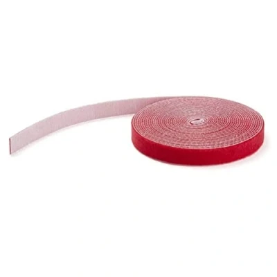 Image of StarTech.com 50ft Hook and Loop Roll Cut to Size Reusable Cable Ties Bulk Industrial Wire Fastener Tape /Adjustable Fabric Wraps Red / Resuable Self Gripping Management Straps (HKLP50RD)