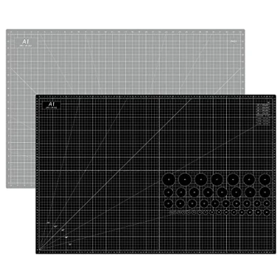 Image of Headley Tools 24 x 36 Inch Thickened Self Healing Sewing Cutting Mat, A1 Rotary Mat for Crafts, Double Sided 5 Ply Table Board Fabric Quilting Leather Arts Hobby, Grey/Black