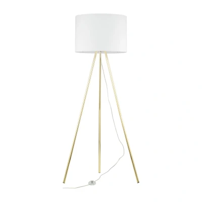 Image of Umberto Tripod Floor Lamp Gold, White 1xE27