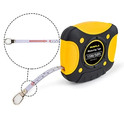 Image of Gunpla 15M/50Ft Measuring Tape, Imperial and Metric Retractable Tape Measure with White Steel for Construction Home Use Carpentry Measurement