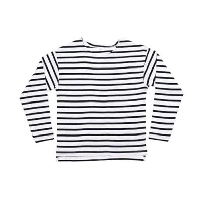 Image of COOZO Unisex Kids Breton T Shirt White/Navy 12 Years