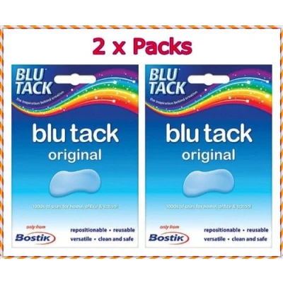 Image of 2 x Packs Handy 60g Bostik Blu Tack Reusable Adhesive Blue Tac