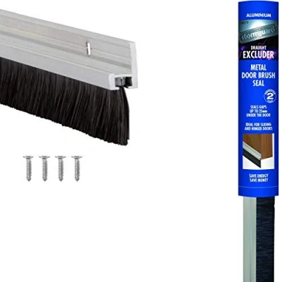 Image of STORMGUARD 02SR0190914A Aluminium Door Brush Strip Draught Excluder