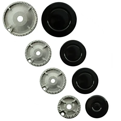 Image of Spares2go Gas Burner Crown &amp; Flame Cap for Ikea Oven Cooker Hob (Small, 2 Medium Large)