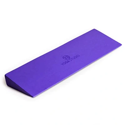 Image of Yoga Studio Lightweight EVA Non Slip Slanting Pilates Wedge Sports for Squats Pushups Pressups Supportive Riser Block 50 x 15 5cm (Purple)