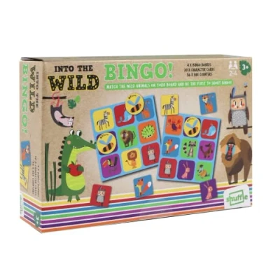 Image of Shuffle Into The Wild BINGO! Match Animals On Your Board And Be First To Shout BINGO, Matching, Coordinating &amp; Social Skills Development, Great Gift For Kids Aged 3+