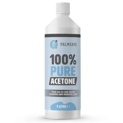 Image of Palmsafe 100% Pure Acetone Super Strength Nail Polish Remover 1 Litre Removes Toughest Gel, Acrylics, Tips, and Glues Trusted by UK Beauty Salons Clear