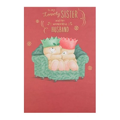 Image of Hallmark Medium Forever Friends &quot;Sister and Husband&quot; Christmas Card