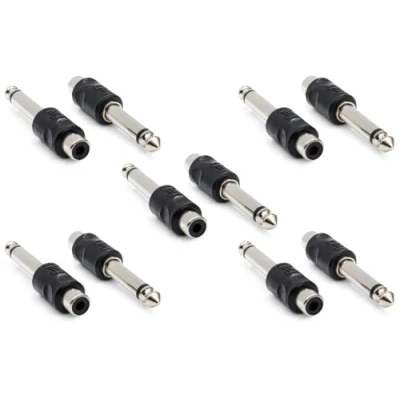 Image of Hosa GPR 101 PAK10 RCA to 1/4&quot; TS Adaptors, Pack of 10