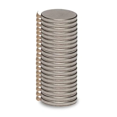 Image of MAUL Neodymium Magnet Diameter 10 x 1 mm (Pack of 20) Strong with 0.5 kg Adhesive Force Magnets Modern Design Self for Magnetic Board, Whiteboard and Fridge Silver