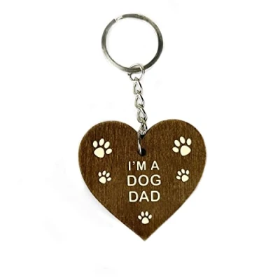 Image of RED OCEAN Funny IM A Dog Dad Gift Fathers Day From The Wood Keyring Gifts Birthday Keepsake