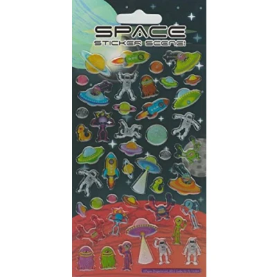 Image of Paper Projects 01.70.19.004 Space Kidscraft Sticker Pack, Multi Coloured