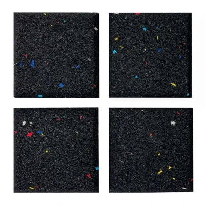Image of Nicoman Treadmill Mat Pad Heavy Duty Fitness Gym Pad, High Density Floors Carpets Protectors Home Anti slip Shock Absorbent 15mm 10 x 10cm (Galaxy Black, 4 Pack)
