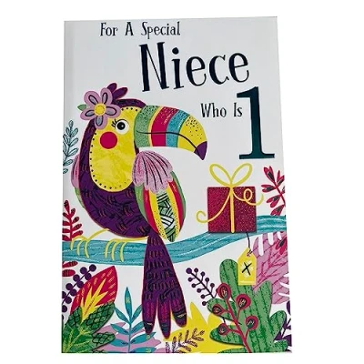 Image of Special Niece 1st Age 1 Today Cute Toucan Happy Birthday Card Lovely Verse