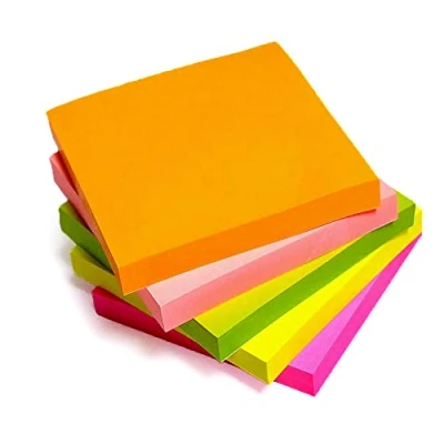 Image of 10 Pads Bright Coloured Removable Sticky Notes/Adhesive Notes 76x76mm 100 Sheets per Pad