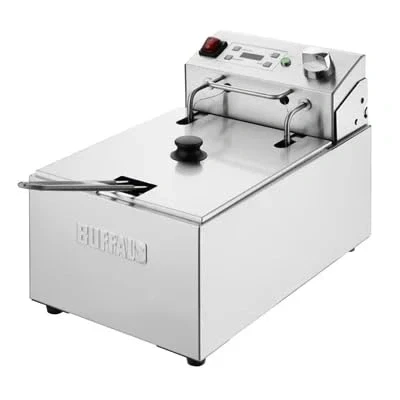 Image of Buffalo Single Electric Fryer with Timer 5Ltr Kitchen Commercial Stainless Steel Deep Fat Machine for Chips, French Fries, Donuts CU622