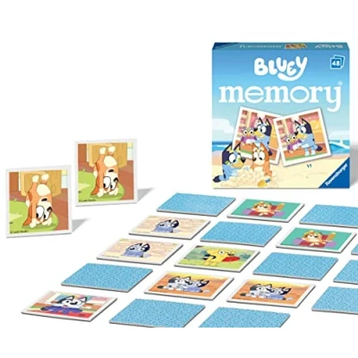 Image of Ravensburger Bluey Toys and Gifts Mini Memory Matching Picture Snap Pairs Game For Kids Age 3 Years Up