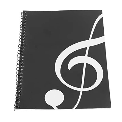 Image of Dilwe Music Manuscript Notebook, 50 Pages Musical Notation Staff Notebook Blank Sheet Writing Paper (Black Note) Assist Correct