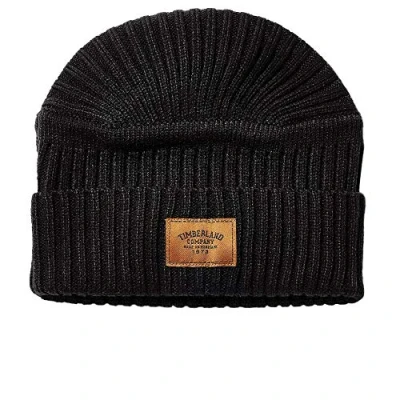Image of Timberland Men&#039;s Ribbed Beanie Beret, Black, One Size