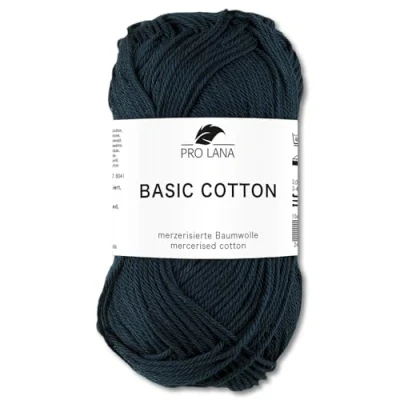 Image of Frida&#039;s Wollhaus Pro Lana 50 g Basic Cotton Knitting Crochet Wool Yarn 64 Colours (98 Anthracite)