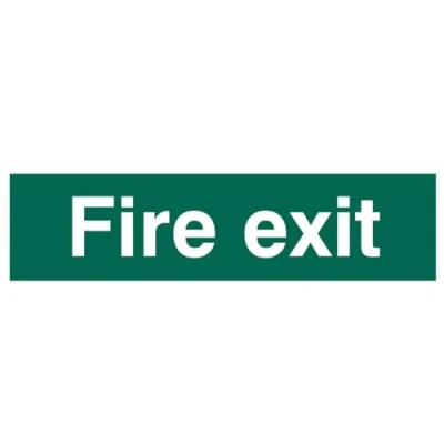 Image of Scan SCA5204 Self adhesive PVC sign Fire exit (text only) 200 x 50mm