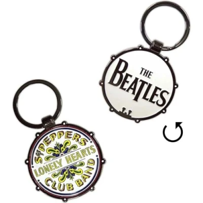 Image of Rock Off officially licensed products The Beatles Drop T Sgt Pepper Drum Double Sided Keychain One Size
