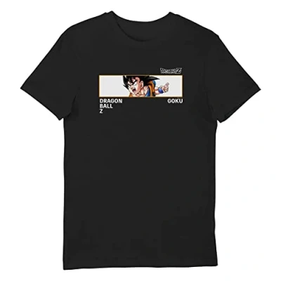 Image of Bioworld Dragon Ball Z Goku Box Logo Adults T Shirt L Black