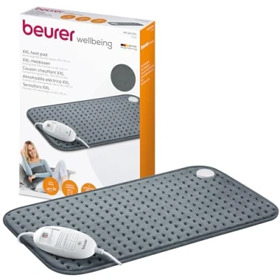 Image of Beurer HK123 XXL Heat Pad, Longer Electric Pad For Even More Comforting Warmth And Relaxation, 3 Temperature Settings &amp; Automatic Switch Off, 60 x 30 cm