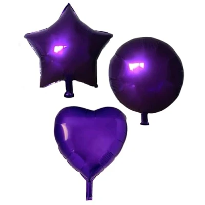 Image of Purple Round Foil Balloon, 45cm