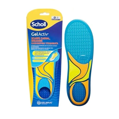 Image of Scholl GelActiv Insoles Casual Shoes and Sneakers, Memory Foam with GelWave Shock Absorbing Technology, Comfort for People Always on The Motion, Size S