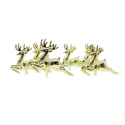 Image of Anniversary House 6pcs Reindeer Plastic Cake Topper Picks GoldChristmas Decorations, Christmas Toppers, Yule Log Traditional Non Edible BX019 UK