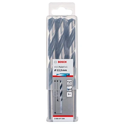 Image of Bosch Professional 5 Piece PointTeQ HSS Twist Drill Bit (for Metal, 12.5 x 101 151 mm, Driver Accessories)