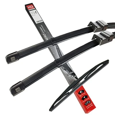 Image of HQ AUTOMOTIVE Windscreen Wiper Blades 3pcs kit Fits: BMW i3 I01 2013 onwards model: ADR12 032HQ11