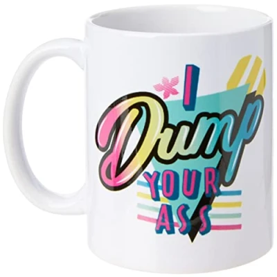 Image of Pyramid MG25445 Stranger Things Ceramic Mug with I Dump Your Ass Design in Presentation Box Official Merchandise, White, 11oz/315ml