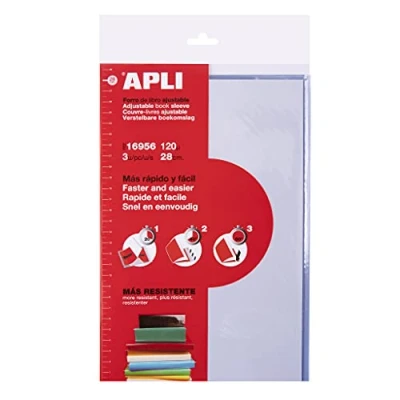 Image of APLI Pack of 3 PVC Book Covers with Adjustable Flap 280mm 120 µm 16956