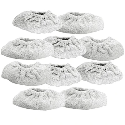 Image of Spares2go Cotton Terry Cloth Cover Pads for Karcher Steam Cleaner Hand Tool (Pack of 10)