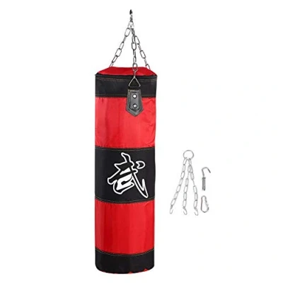 Image of DEWIN Punching Bag, Training Fitness Boxing Hook Kick Sandbag, Fight Karate Punch Sandbag for MMA, Kickboxing, Muay Thai, Martial Arts (Red,0.8m)