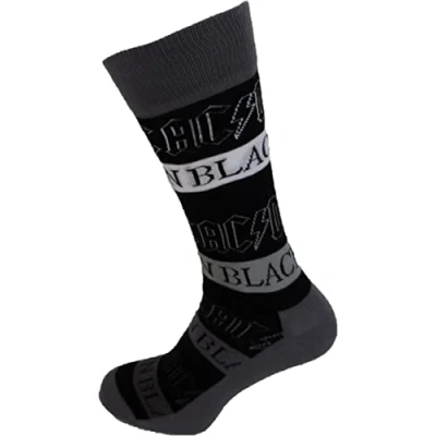 Image of Mazeys Mens Classic Officially Licensed Rock Socks Size 7 11 (Back in Black)