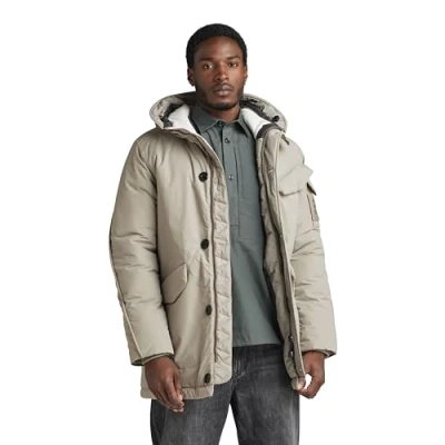 Image of G STAR RAW Men&#039;s Vodan Padded Hooded Parka Jackets, Grey (elephant skin D22713 D419 G106), L